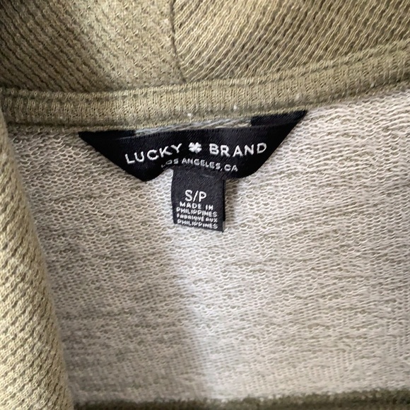 Lucky Brand olive green cowl neck waffle top, size S/P in EUC. - Picture 2 of 5